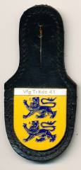 Pocket Badge Verfügungstruppenkommando 41 SCHLESWIG, hard enamel, clasps, no hallmark