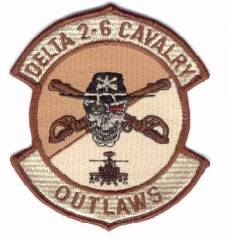 Aufnäher 2-6 Cavalry, Delta Troop, wüstentarn