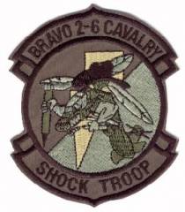 Aufnäher 2-6 Cavalry, Bravo Troop, alte Ausführung, tarn