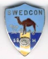 Emailleabzeichen UNO SWEDCON 58 M, Firma Bichay / Kairo