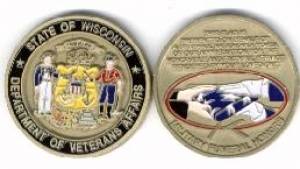 Coin Wisconsin Department of Veterans Affairs 44 mm