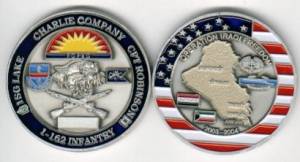 Coin Charlie Company 1-162nd Infantry Irak 50 mm