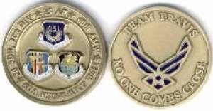 Coin Team Travis 15th Air Force / 91st Division / etc. 40 mm