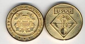 Coin US Coast Guard HITRON 10 ohne Farbe 40 mm