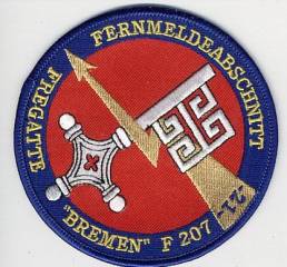 Aufnäher Fregatte Bremen Fernmeldeabschnitt 21 F 207