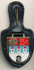 Pocket Badge Armor Battalion 334 CELLE, painted, no hallmark