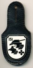 Pocket Badge Armor Battalion 151 SCHWARZENBORN, clasps, hard enamel, no hallmark
