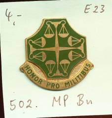 Unit Crest 502nd Military Police Battalion, Stacheln, E23