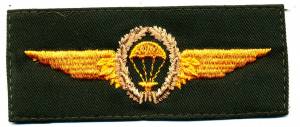 Fallschirmspringerabzeichen Deutschland, gold auf oliv, Kranz bronze (Marine)