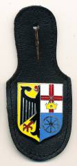 Brustanhänger Transportbataillon 370 HERMESKEIL, Feueremaille, Nadel, Zinn