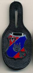 Pocket Badge Armored Engineer Company 10 HOLZMINDEN, towers silver, hard enamel, Zinn