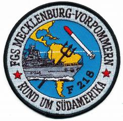 Aufnäher Fregatte Mecklenburg-Vorpommern Rund um Südamerika