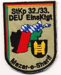 Patch ISAF Mazar-e-Sharif Panzerbrigade 12 AMBERG, HQ Co 32./33. Kontingent, color, with velcro