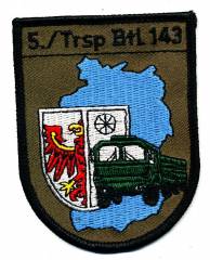 Aufnäher 5./Transportbataillon 143, ohne Klett