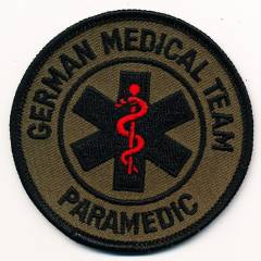Aufnäher German Medical Team Paramedic tarn, ohne Klett