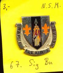 Unit Crest 67th Signal Battalion, Stacheln, N.S.Meyer