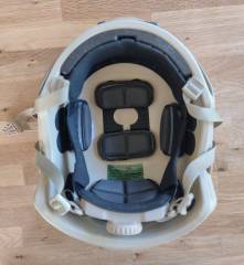 Gefechtshelm Typ FAST, sandfarben, Größe L, mit deutschem amtlichen Prüfbericht