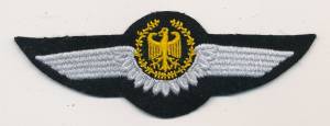 Pilot Wing, Army, gold on black, 1985 type