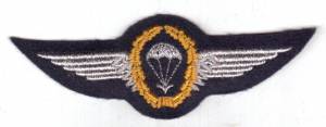 Fallschirmspringerabzeichen Deutschland Luftwaffe auf blau, gold