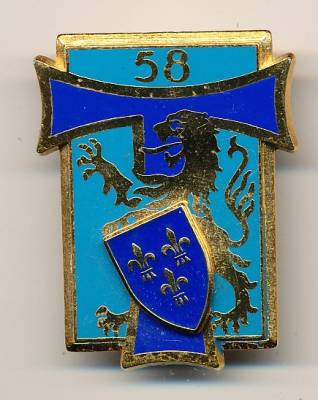 Abzeichen Frankreich 58. Regiment des Transmissions (FmRgt), G1914, Delsart
