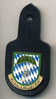 Pocket Badge Airborne Infantry Teach- and Test Company 909 ALTENSTADT, painted, clutchback, no hallmark