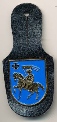 Pocket Badge Area Defense Command 86 SCHWERIN, painted, pinback, Zinn
