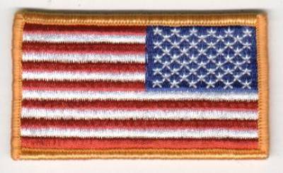 Aufnäher Amerikanische Flagge farbig mit Klettverschluß