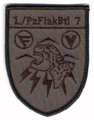 Aufnäher 1./Panzerflugabwehrkanonenbataillon 7