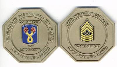Coin 196th Infantry Brigade Hawaii 50 mm