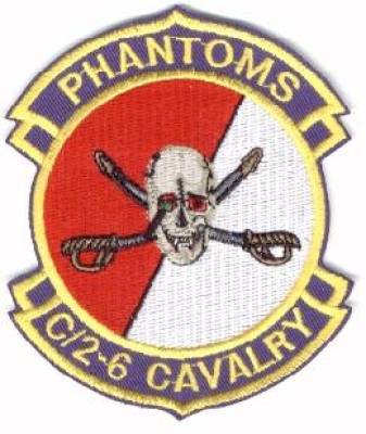 Aufnäher 2-6 Cavalry, Charly Troop, farbig, Totenkopf