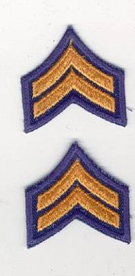 Aufnäher US Police Rangabzeichen Corporal 2 Stück