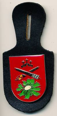 Pocket Badge Armored Artillery Battalion 355 WILDFLECKEN, painted/epoxy coated, pinback, Hummel