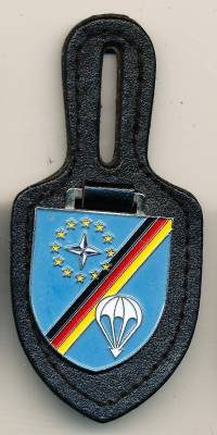 Pocket Badge Airmobile Forces Command REGENSBURG, painted, Zinn, slightly used