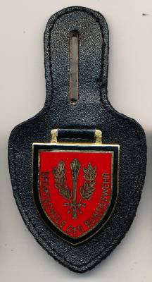 Pocket Badge Sport School of the Bundeswehr WARENDORF, hard enamel, Zinn