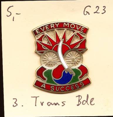 Unit Crest 3rd Transportation Brigade, clutchback, G23