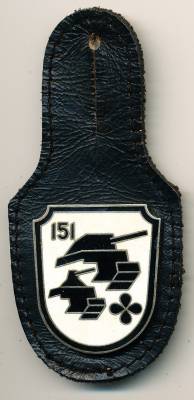 Pocket Badge Armor Battalion 151 SCHWARZENBORN, clasps, hard enamel, no hallmark
