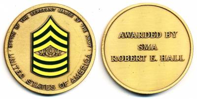Coin Sergeant Major of the Army - Robert E. Hall - 45 mm