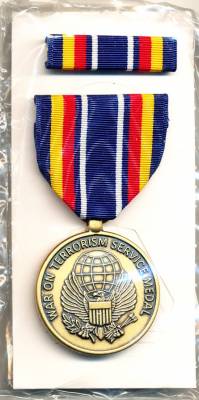 US War on Terrorism Medal, Originalgröße, mit Ribbon