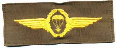 Fallschirmspringerabzeichen Deutschland, gold auf steingrau-oliv, Kranz gold (Marine)