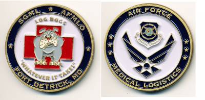 Coin US Air Force Medical Logistics Fort Detrick, MD, 44 mm
