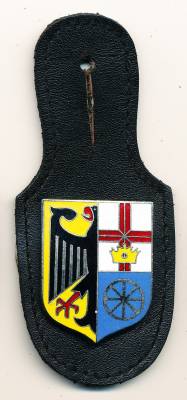 Brustanhänger Transportbataillon 370 HERMESKEIL, Feueremaille, Nadel, Zinn