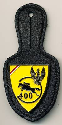 Pocket Badge Armored Cavalry Company 400 LÜNEBURG, painted, pinback, Zinn