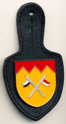 Pocket Badge Armored Cavalry Battalion 12 EBERN, painted, clutchback, Schurig