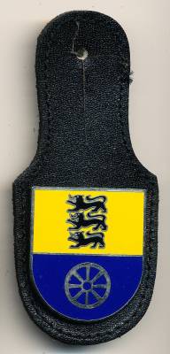 Pocket Badge Transportation Battalion 750 STUTTGART, hard enamel, pinback, Neumeyer