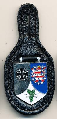 Pocket Badge Armored Infantry Battalion 381 BAD FRANKENHAUSEN, white, painted, Zinn