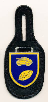 Pocket Badge Armor Battalion 183 BOOSTEDT, dark blue/dark yellow, hard enamel, Zinn