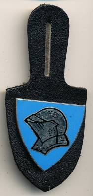 Pocket Badge Armored Infantry Battalion 223 MUNICH, medium blue, hard enamel, pinback, Zinn