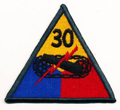 Patch US Army 30th Armored Division, color, no velcro