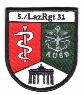 Aufnäher 5./Lazarettregiment 31 Berlin, mit Klett