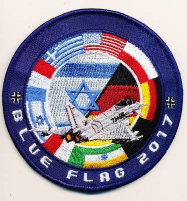 Aufnäher Luftwaffenübung BLUE FLAG 2017 ISRAEL, mit Klett